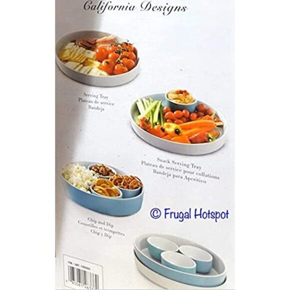 Laurie Gates California Designs Serve Set 5 Pieces White Light Blue New In Box - Picture 2 of 6